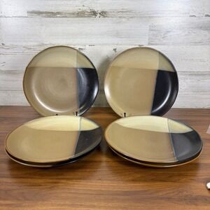 Sango Gold Dust Black 5022 Large Dinner Plates 10 1/2"‎  - Lot of 2